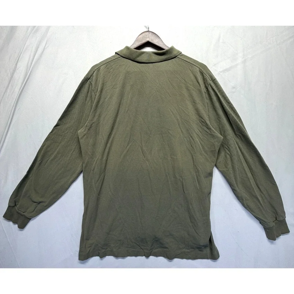 Polo Ralph Lauren Polo Shirt Mens Large Sage Green Cotton Pony Logo Side Slit